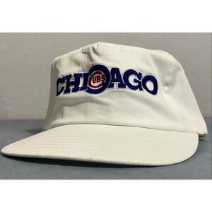Vintage Chicago Cubs Annco White Hat MLB Cap Snap Back One Size